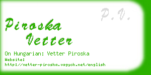 piroska vetter business card